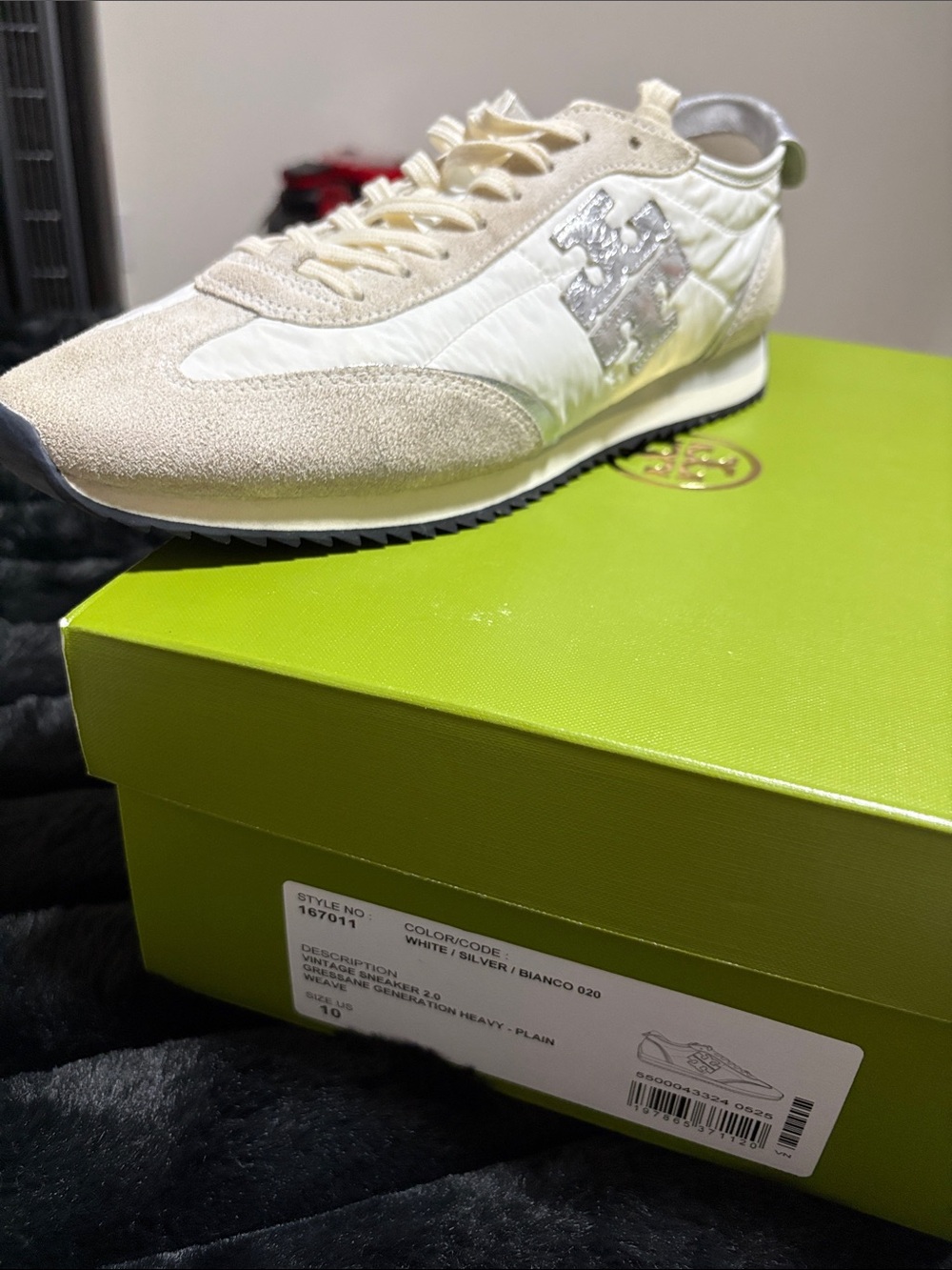 Tory Burch Cream Suede & Nylon Low-Top Sneakers - Picture 9 of 9